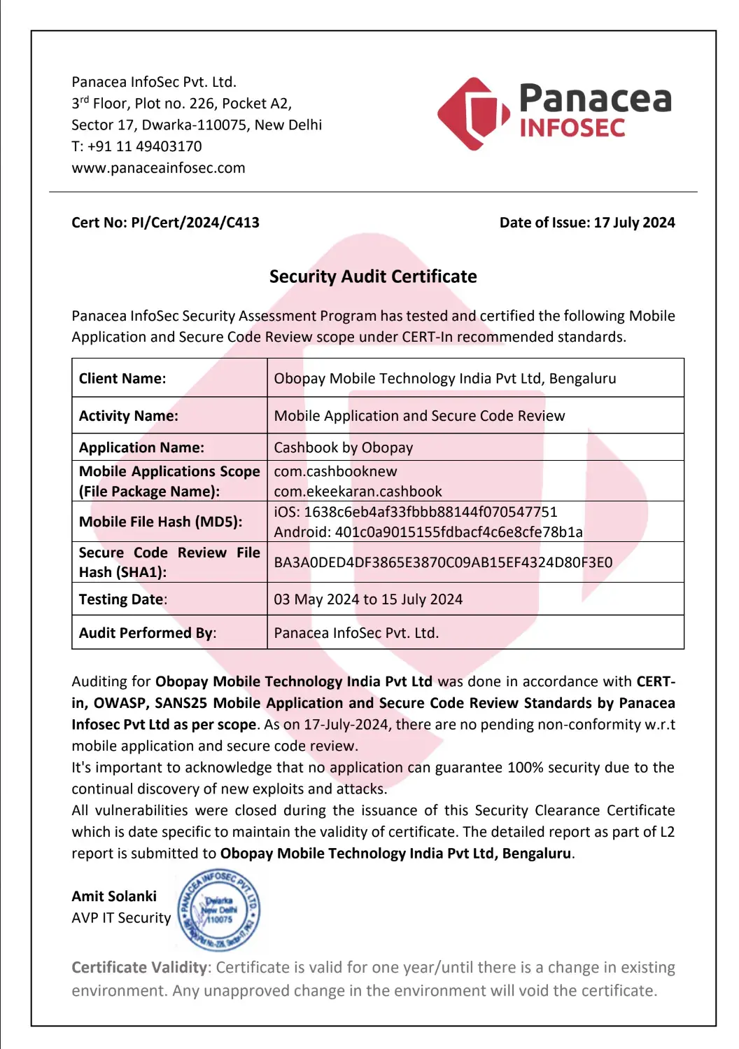 Pancea Infosec Certification
