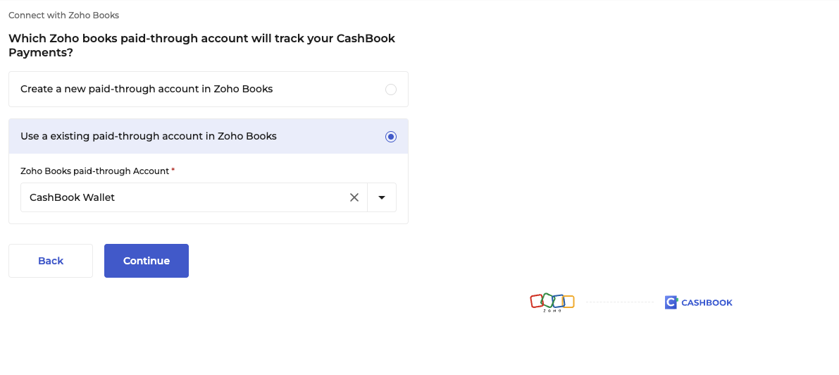 Select Liability Account Zoho Integration Select Account